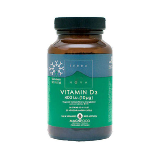 TerraNova vitamin D3 400 IU kapsule za otroke, 50 kapsul