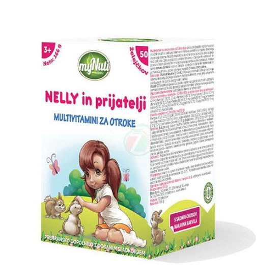 MyNuti Nelly in prijatelji multivitamini za otroke, 166 g