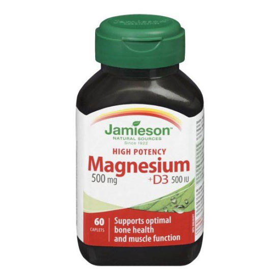 Jamieson Magnezij 500 mg + D3, 60 kaplet