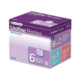 PictureUnifine Pentips 6 mm Ultra Soft igle za vbrizgavanje inzulina, 100 igel