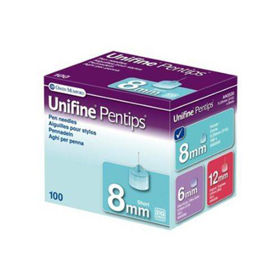 PictureUnifine Pentips Short 8 mm igle za vbrizgavanje inzulina, 100 igel