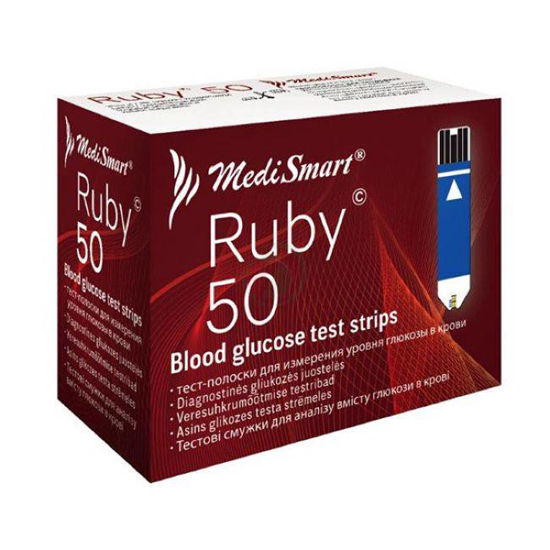 MediSmart Ruby lističi za glukozo, 50 lističev
