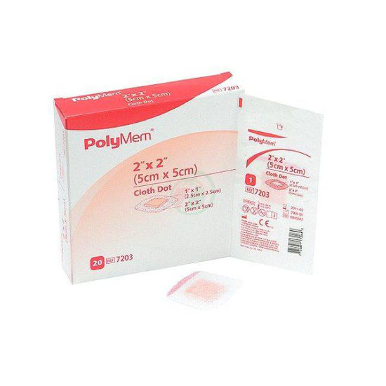 PolyMem Cloth Dot obliž 5 x 5 cm, 20 obližev