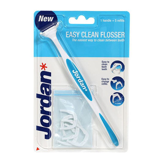 Jordan Easy Clean Flosser nitka na držalu, 1 držalo in 6 lokov