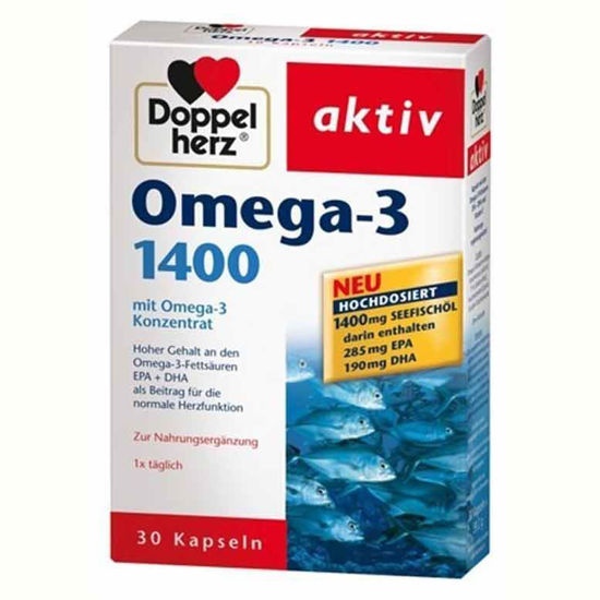 DoppelHerz Aktiv olje morskih rib z Omega-3 1400 mg, 30 ali 120 kapsul
