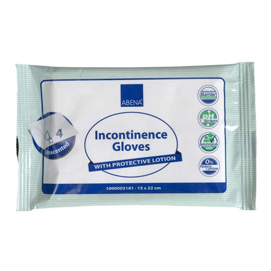 Abena vlažne rokavice za nego pri inkontinenci, 4 rokavice