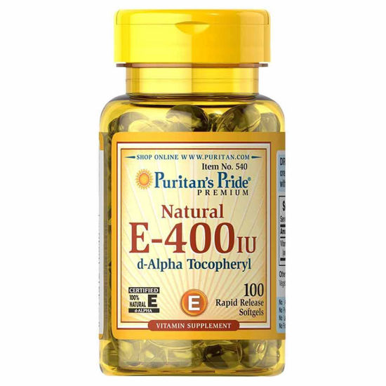 Puritan's Pride Naravni Vitamin E 400, 100 mehkih kapsul