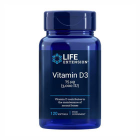 PictureLifeExtension D3 vitamin 3000 I.E., 120 mehkih kapsul