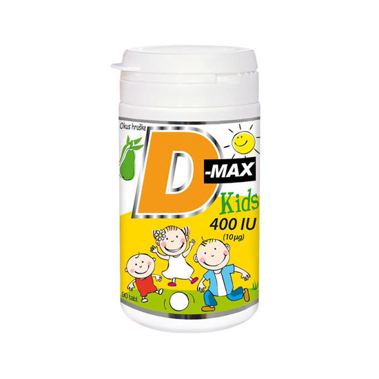 D-MAX KIDS 400 I.E. D3 vitamin - okus hruške, 90 tablet