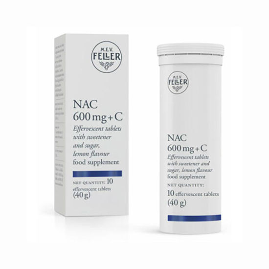 M.E.V. Feller NAC 600 mg + C, 10 šumečih tablet