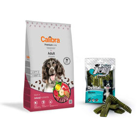 PictureCalibra Premium Line Adult Govedina 3 kg & Denta ščetke, 85 g, 1 paket