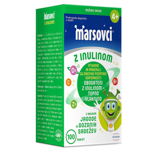 Marsovci žvečljive tablete z inulinom - okus mix, 100 tablet