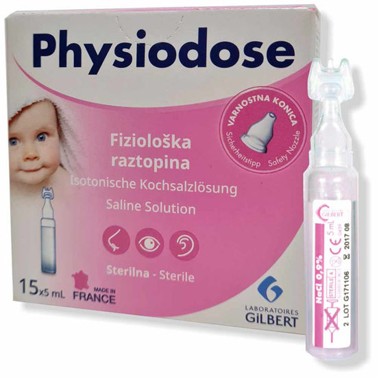 Physiodose sterilna fiziološka raztopina, 15x5 mL
