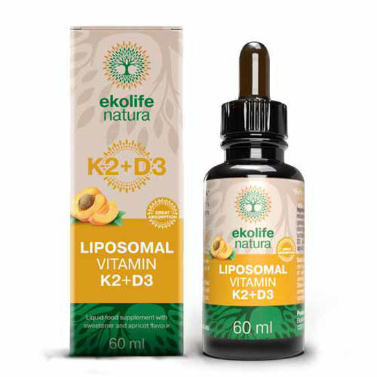 Ekolife Natura liposomski K2+D3 vitamini, 60 mL
